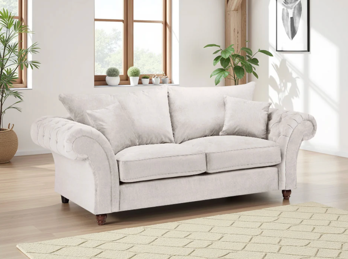 Windsor Fullback Sofa Stone 3 Seater - Sofa Easy