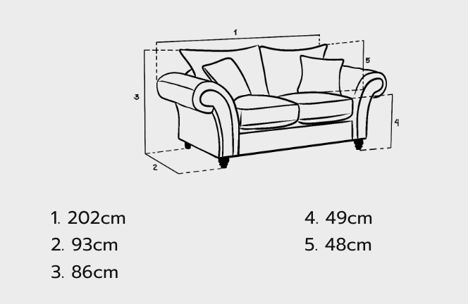 Windsor Fullback Sofa Stone 2 Seater - Sofa Easy