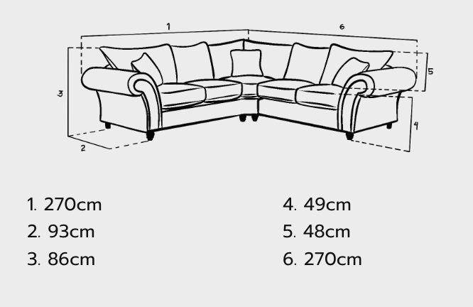 Windsor Fullback Sofa Stone Large Corner - Sofa Easy