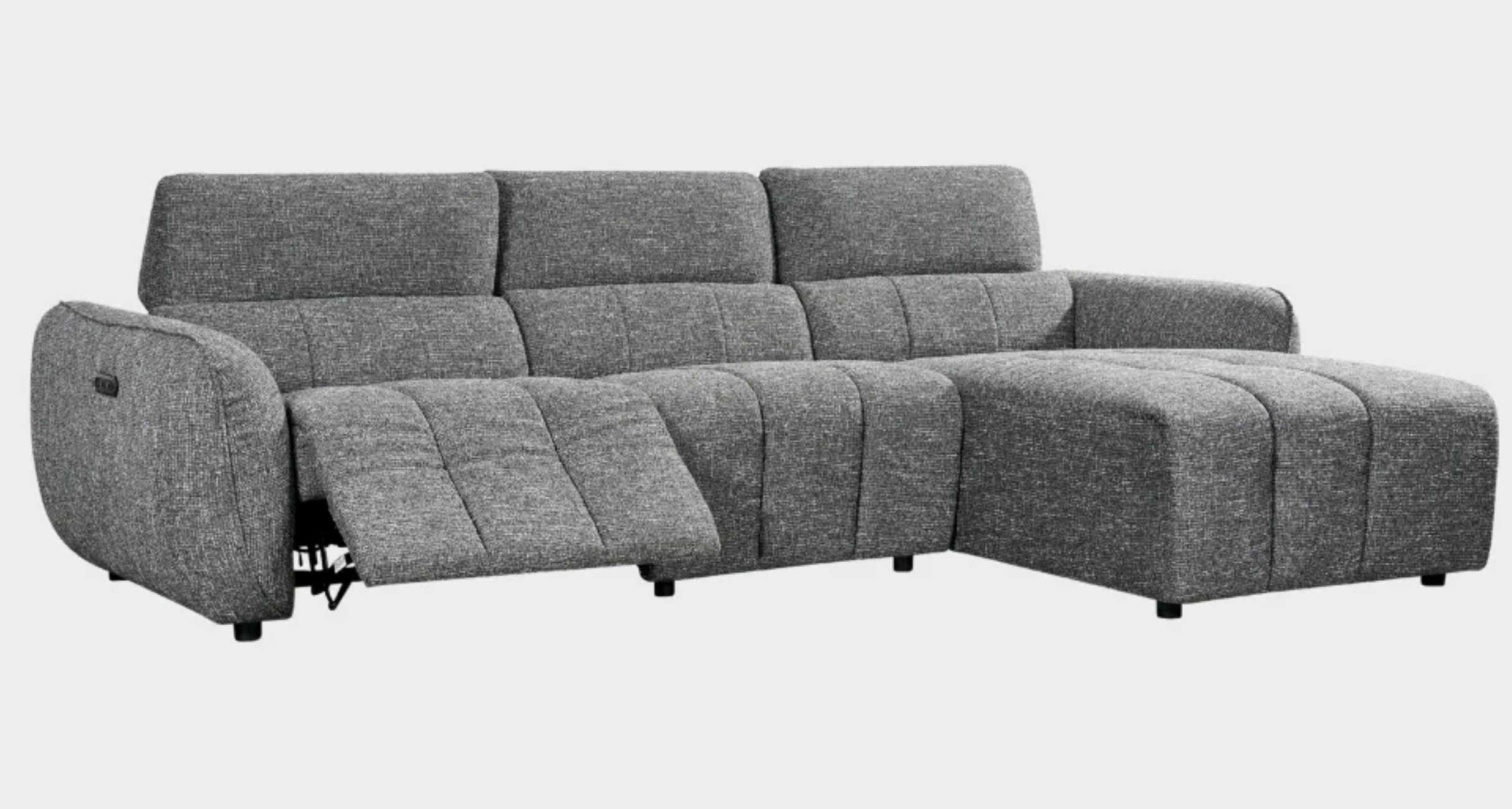 Turin Electric Recliner Sofa Charcoal Right Hand - Sofa Easy