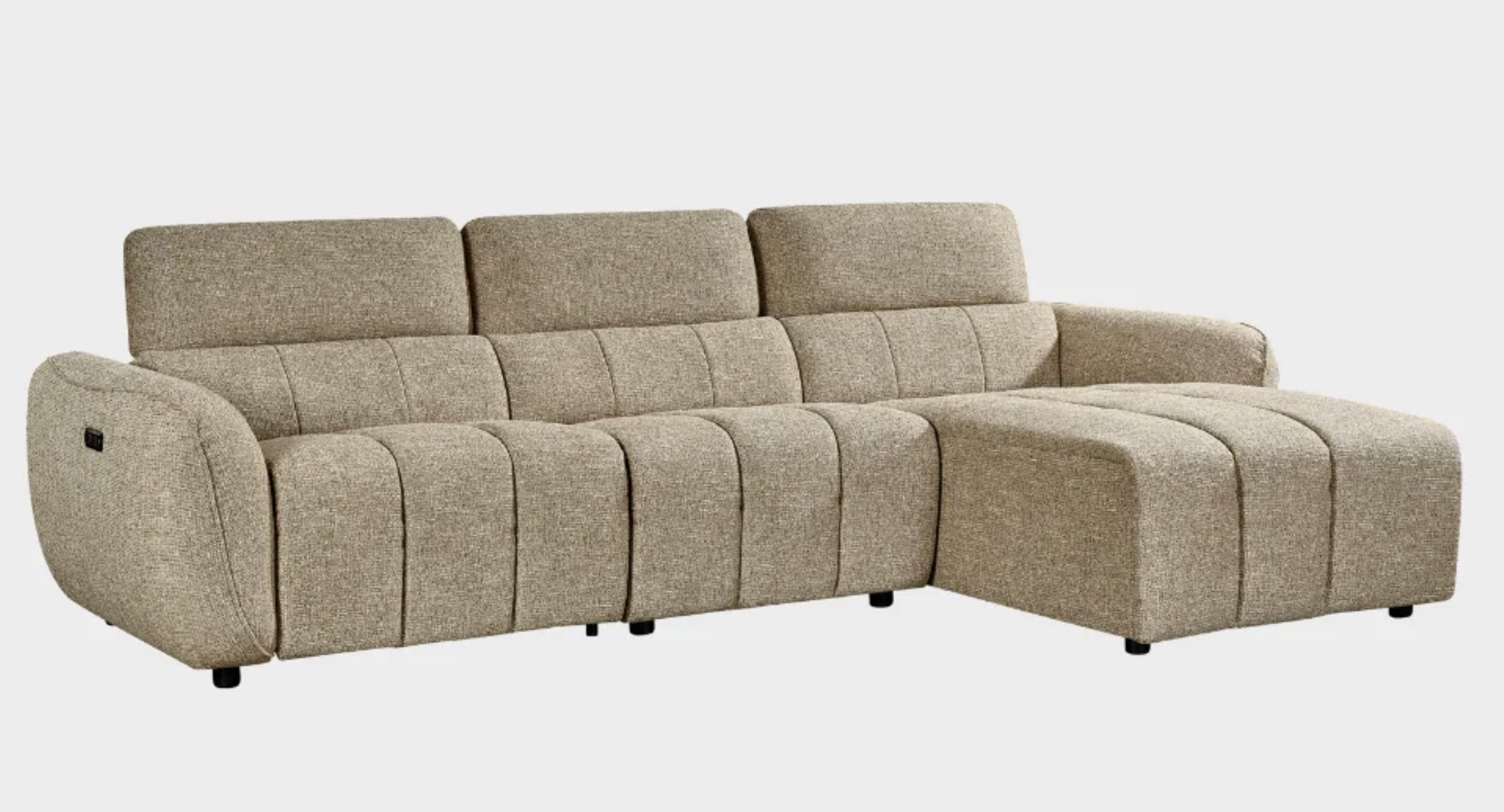 Turin Electric Recliner Sofa Mocha Right Hand - Sofa Easy