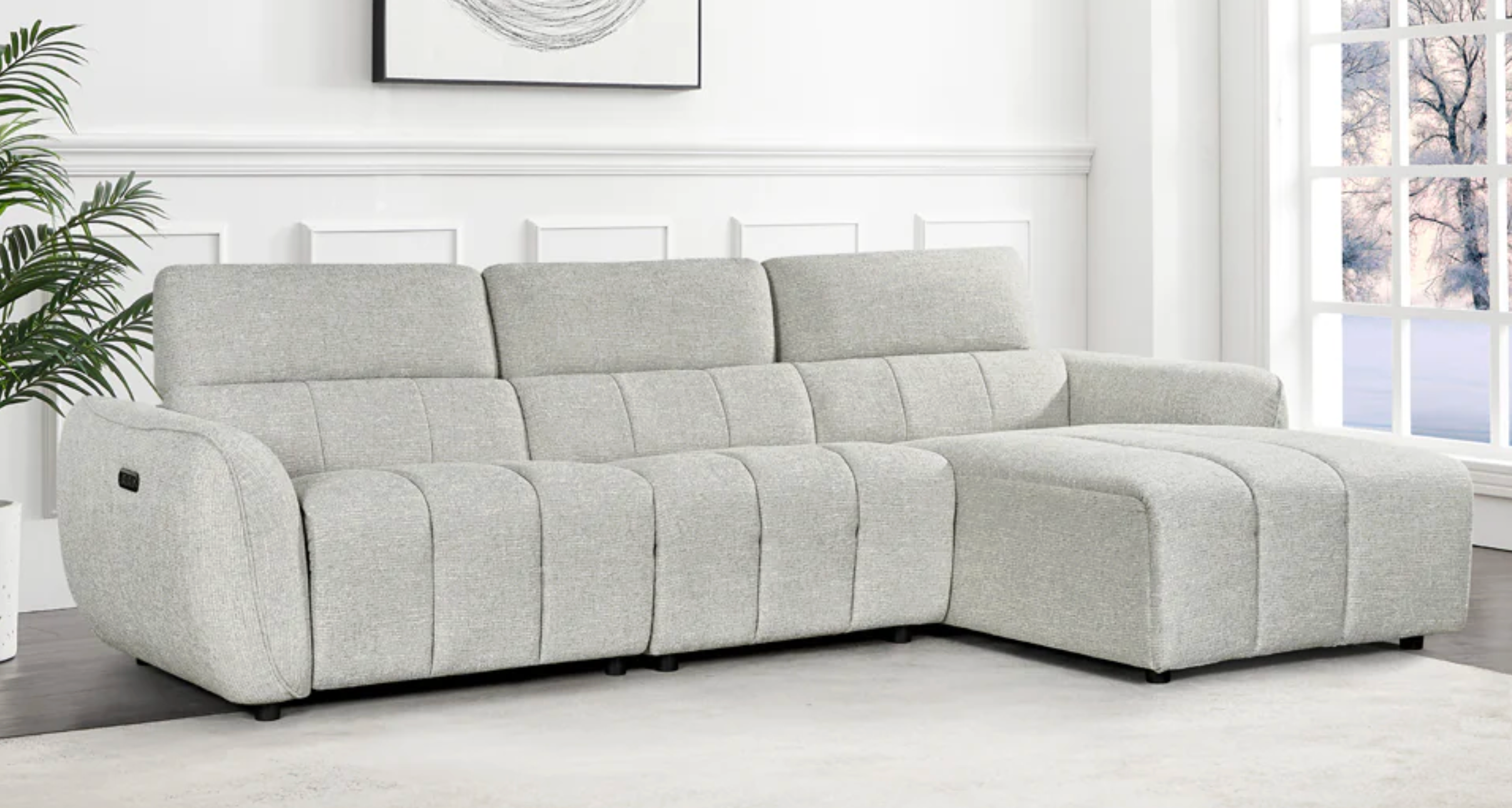 Turin Electric Recliner Sofa Silver Right Hand - Sofa Easy