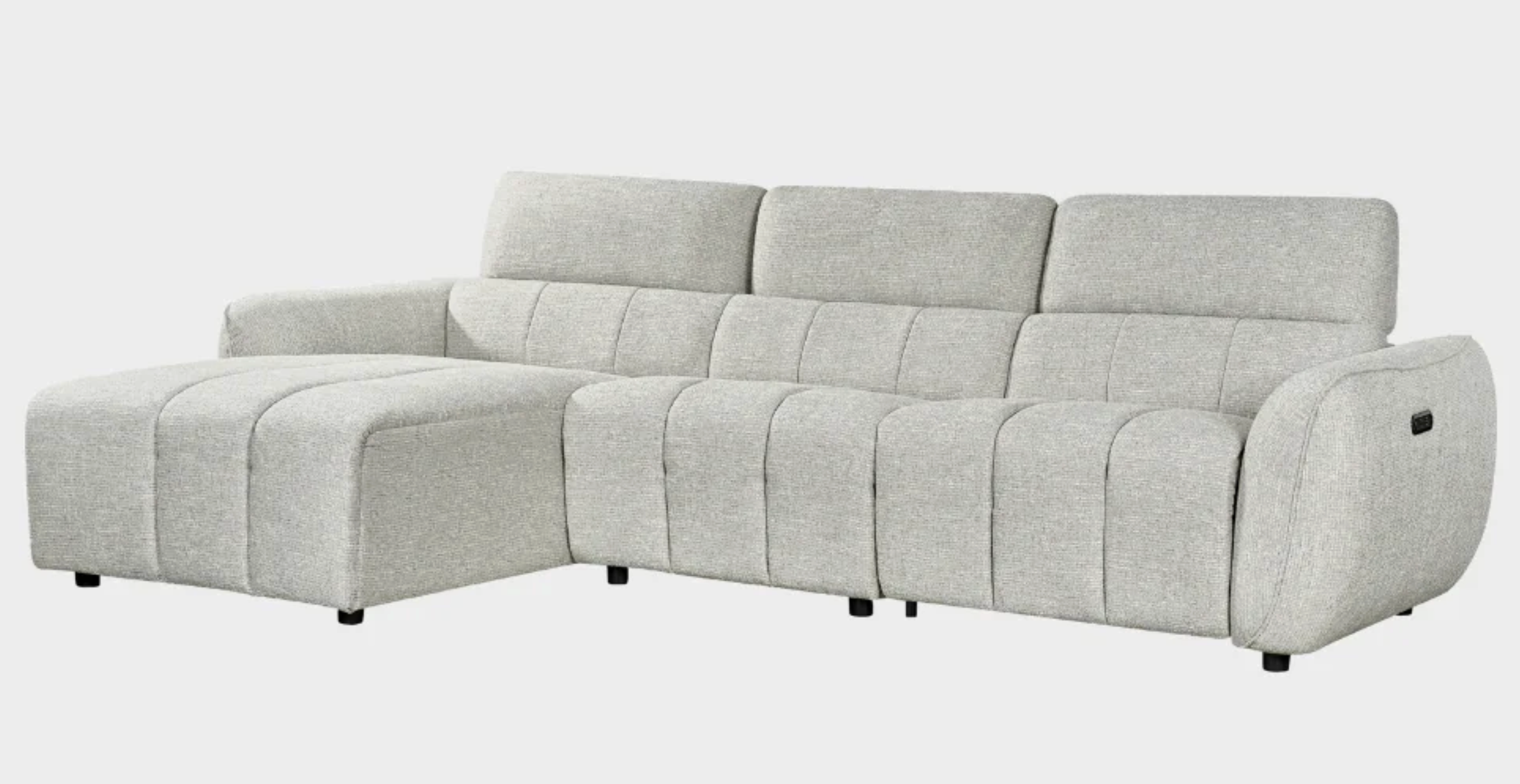 Turin Electric Recliner Sofa Silver Left Hand - Sofa Easy