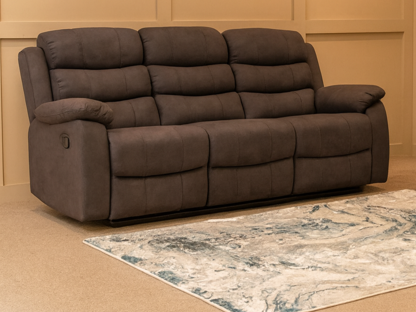 Wilson Dark Grey 3 Seater, 2 Seater & Armchair Power Reclining - Sofa Easy