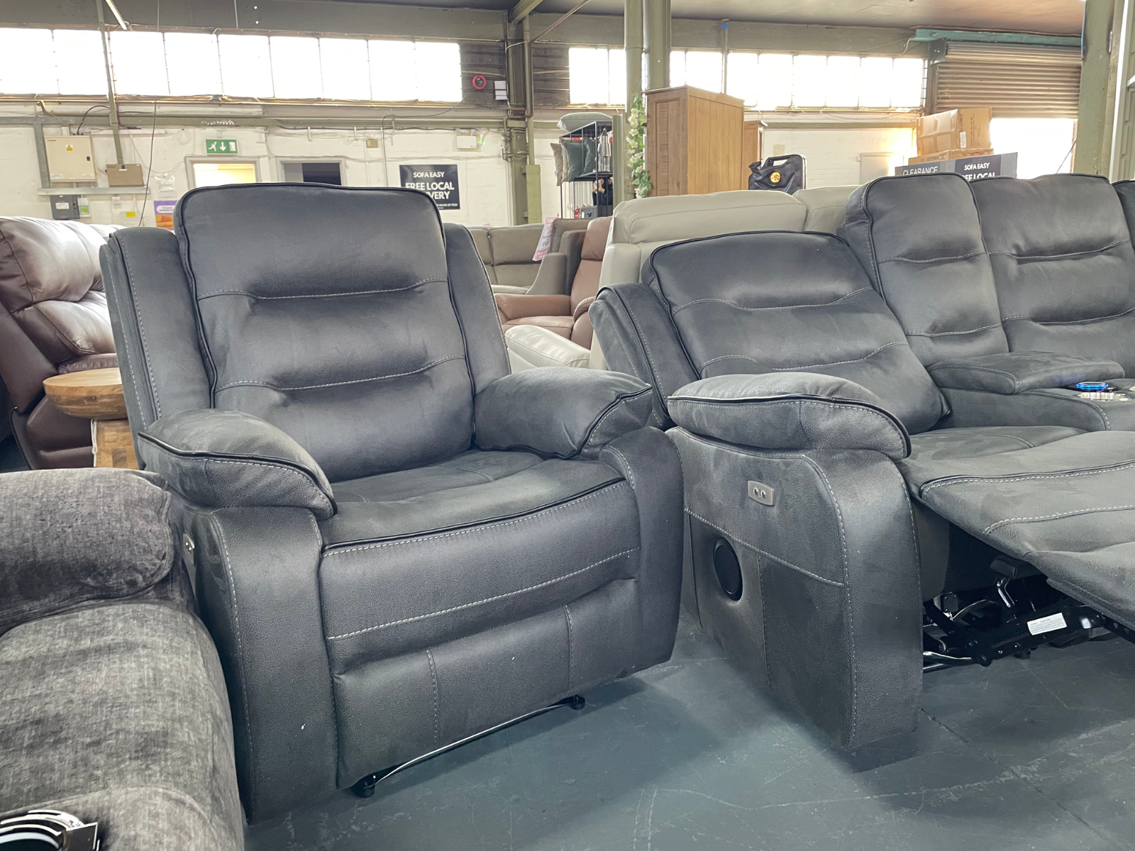 Ricardo Power Reclining Modular Corner Sofa + Armchair - Sofa Easy