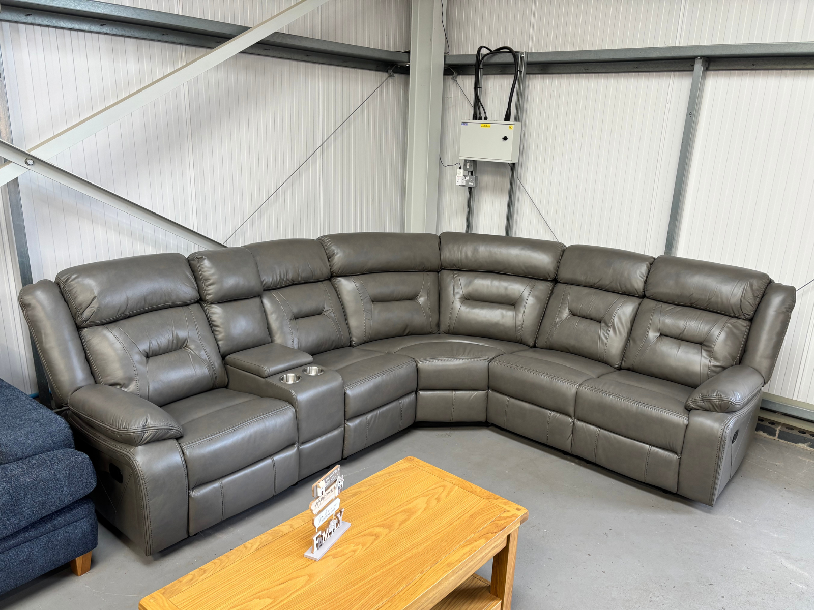 NEW - POPPY LEATHER AIRE MANUAL RECLINING SOFA