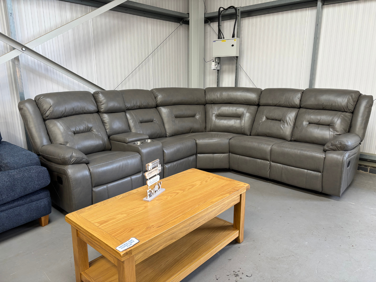 NEW - POPPY LEATHER AIRE MANUAL RECLINING SOFA