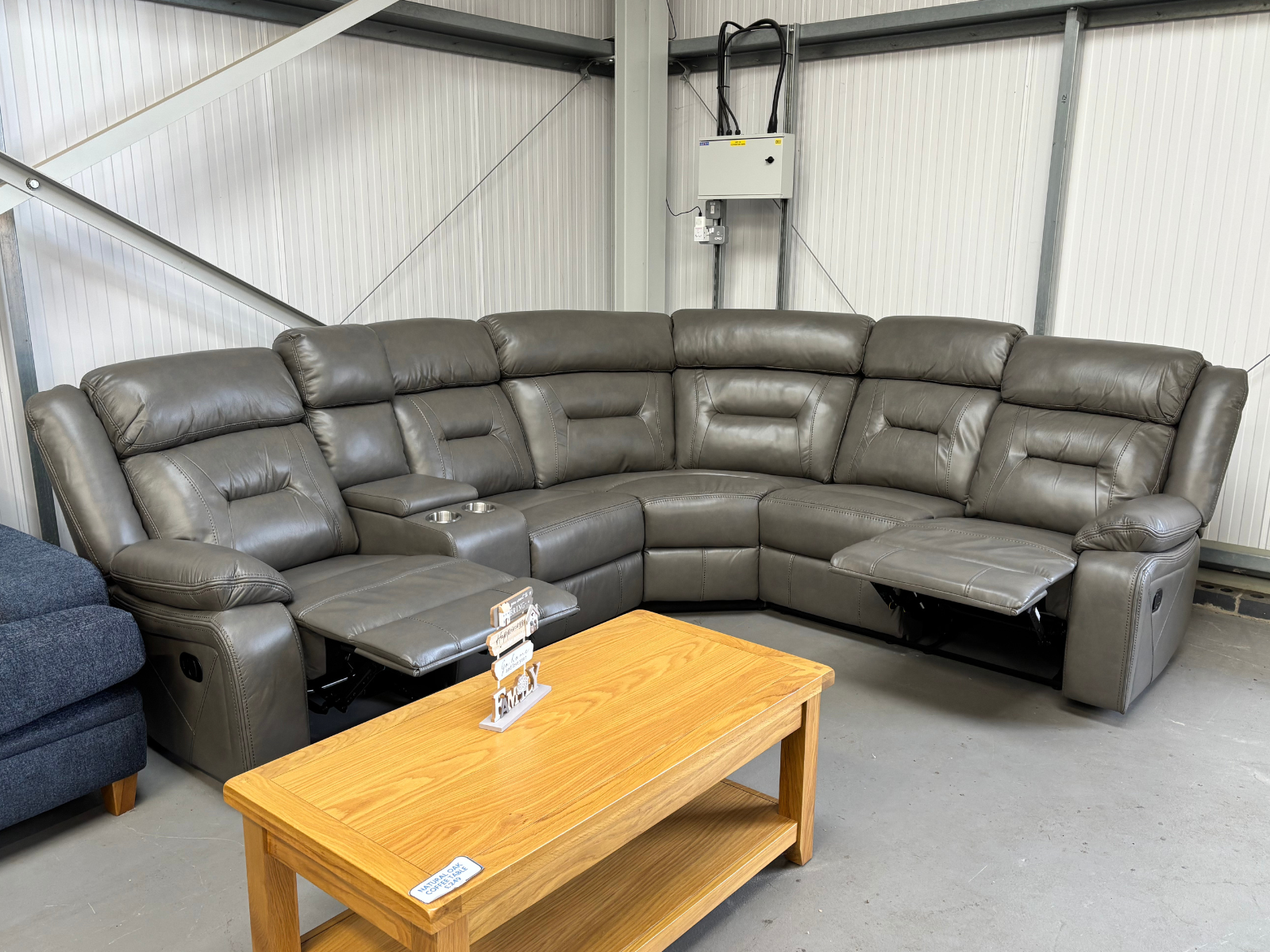 NEW - POPPY LEATHER AIRE MANUAL RECLINING SOFA