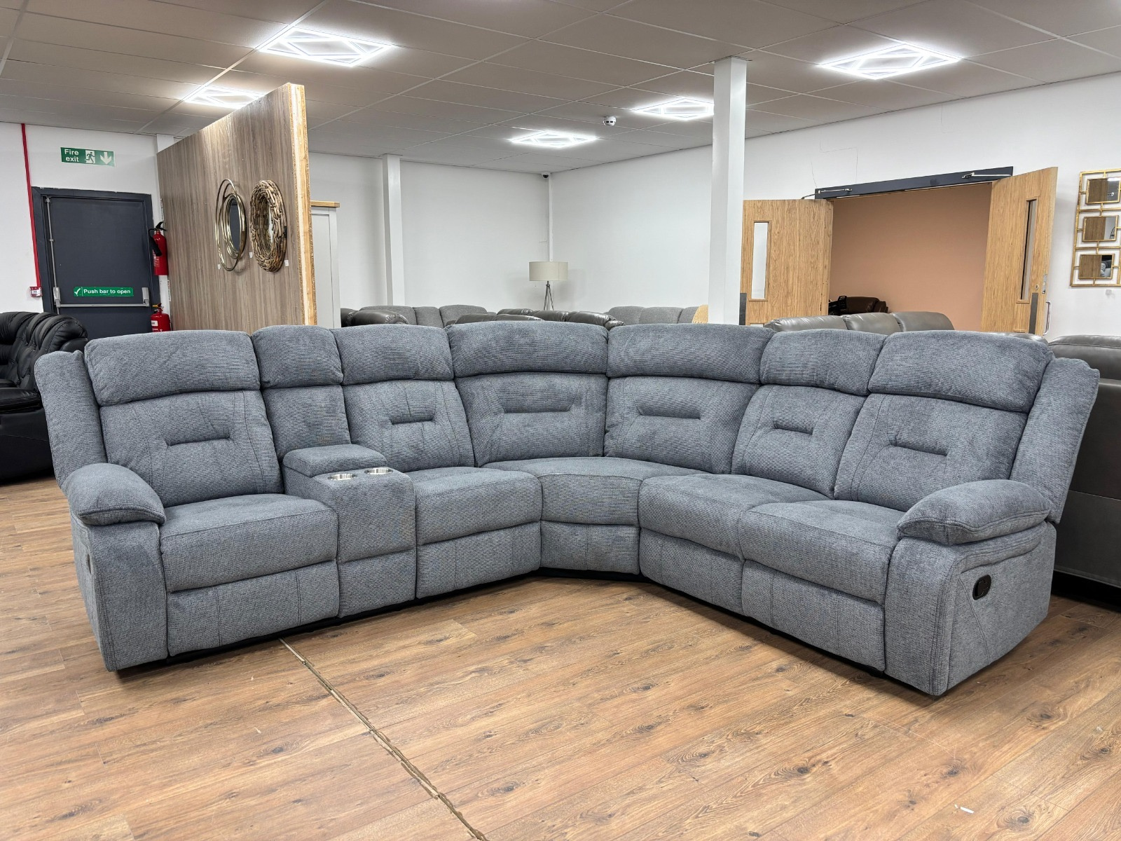 NEW - Poppy Manual Reclining Sofa in Grey