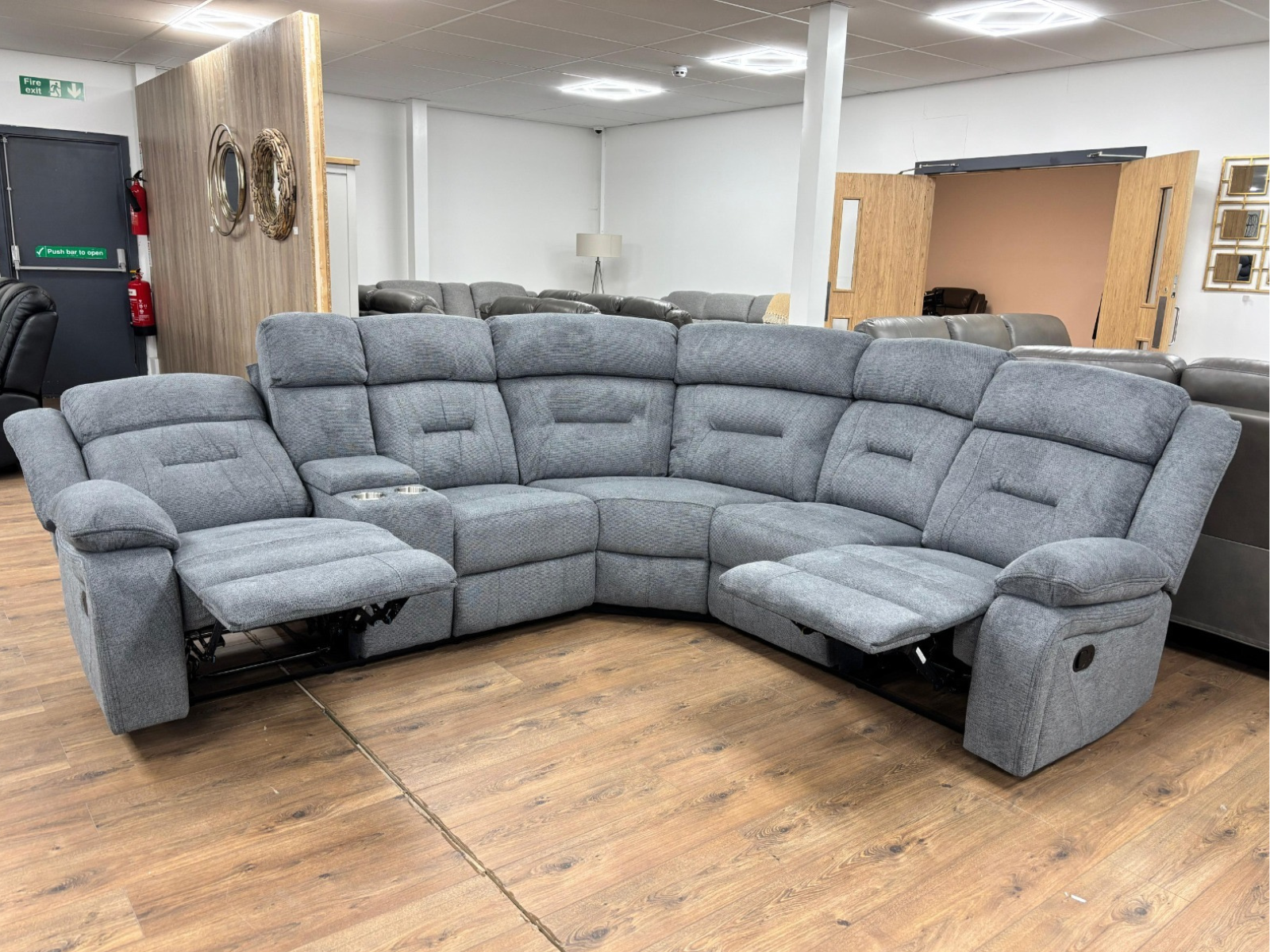 NEW - Poppy Manual Reclining Sofa in Grey