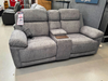 NEW - Oscar 3 Seater & 2 Seater Electric Recliners in Grey Fabric