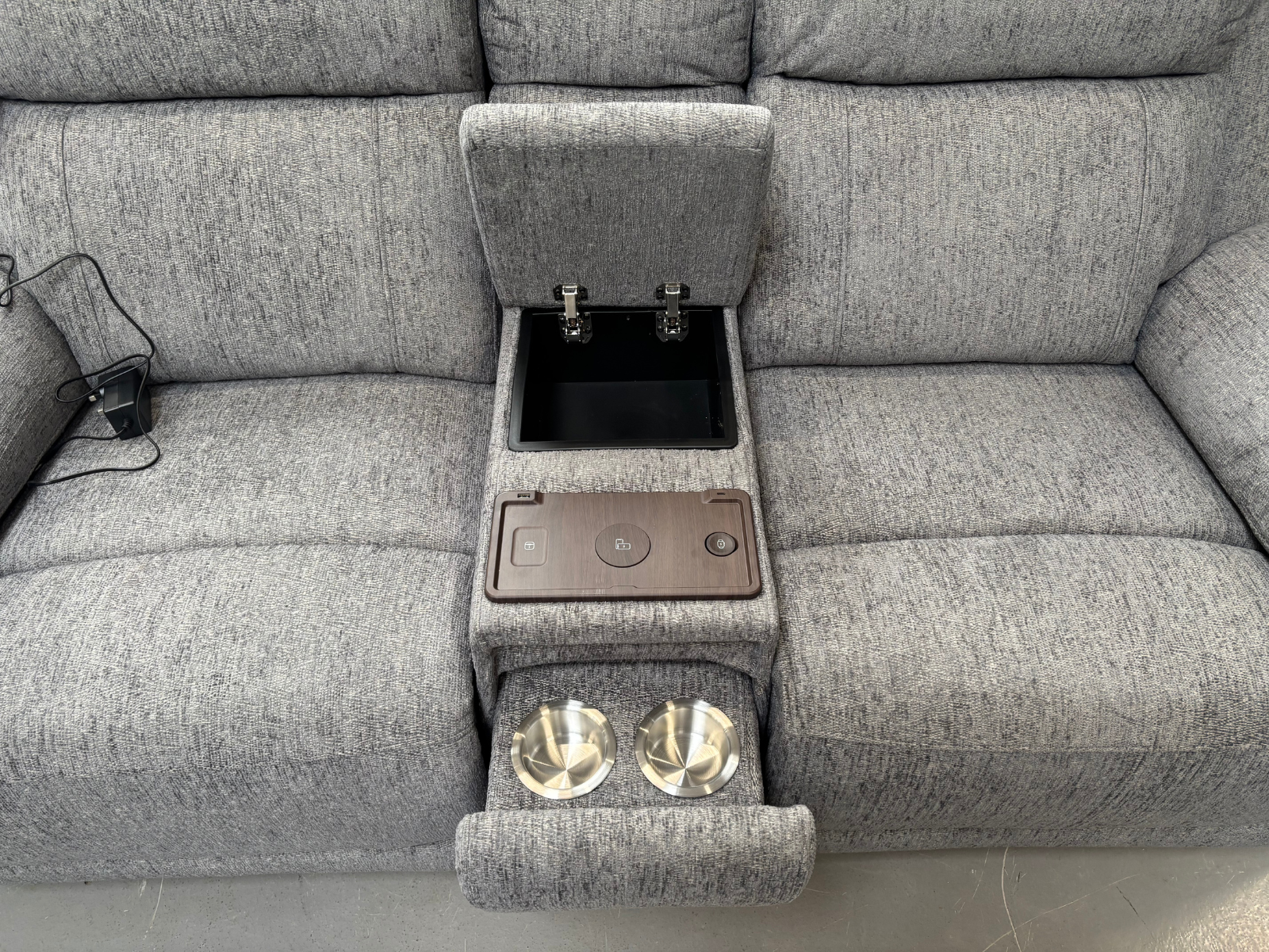 NEW - Oscar 3 Seater & 2 Seater Electric Recliners in Grey Fabric