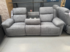 NEW - Oscar 3 Seater & 2 Seater Electric Recliners in Grey Fabric
