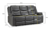 Harald Electric Reclining Leather 3 Seater, 2 Seater & Armchair Set