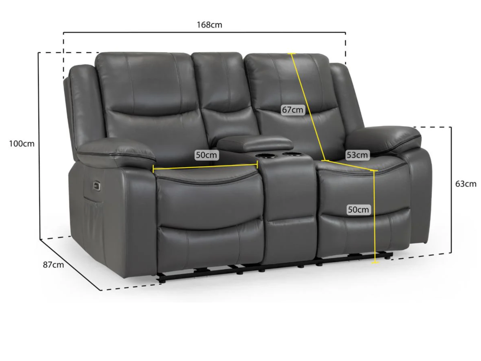Harald Electric Reclining Leather 3 Seater, 2 Seater & Armchair Set