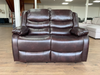 Rico Brown Faux Leather Manual Reclining Sofas