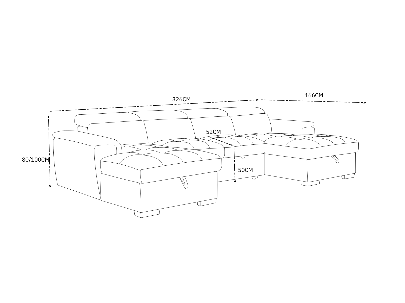 Alaya Sofabed Grey U Shape Corner - Sofa Easy