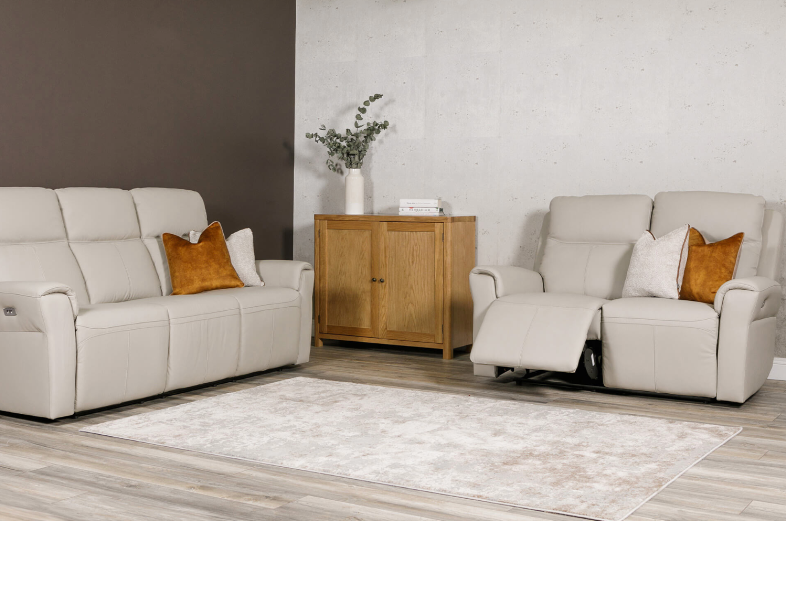 Sofia Leather Collection - Grey or Cashmere Colours - Sofa Easy