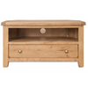 Country Oak 1 Drawer Corner TV Unit - Sofa Easy