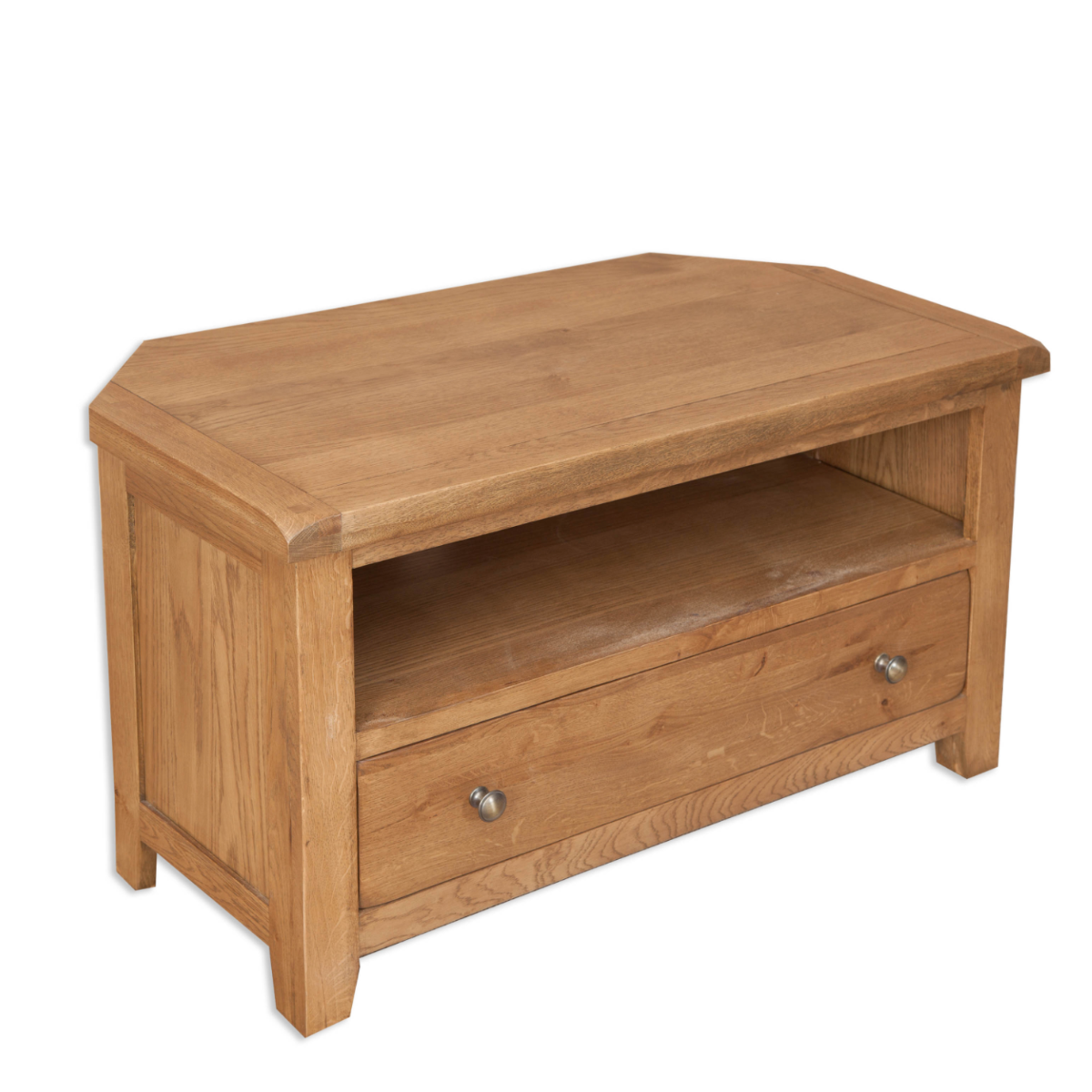 Country Oak 1 Drawer Corner TV Unit - Sofa Easy