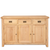 Natural Oak 3 Door Sideboard - Sofa Easy