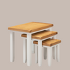 White & Oak Nest of 3 Tables - Sofa Easy