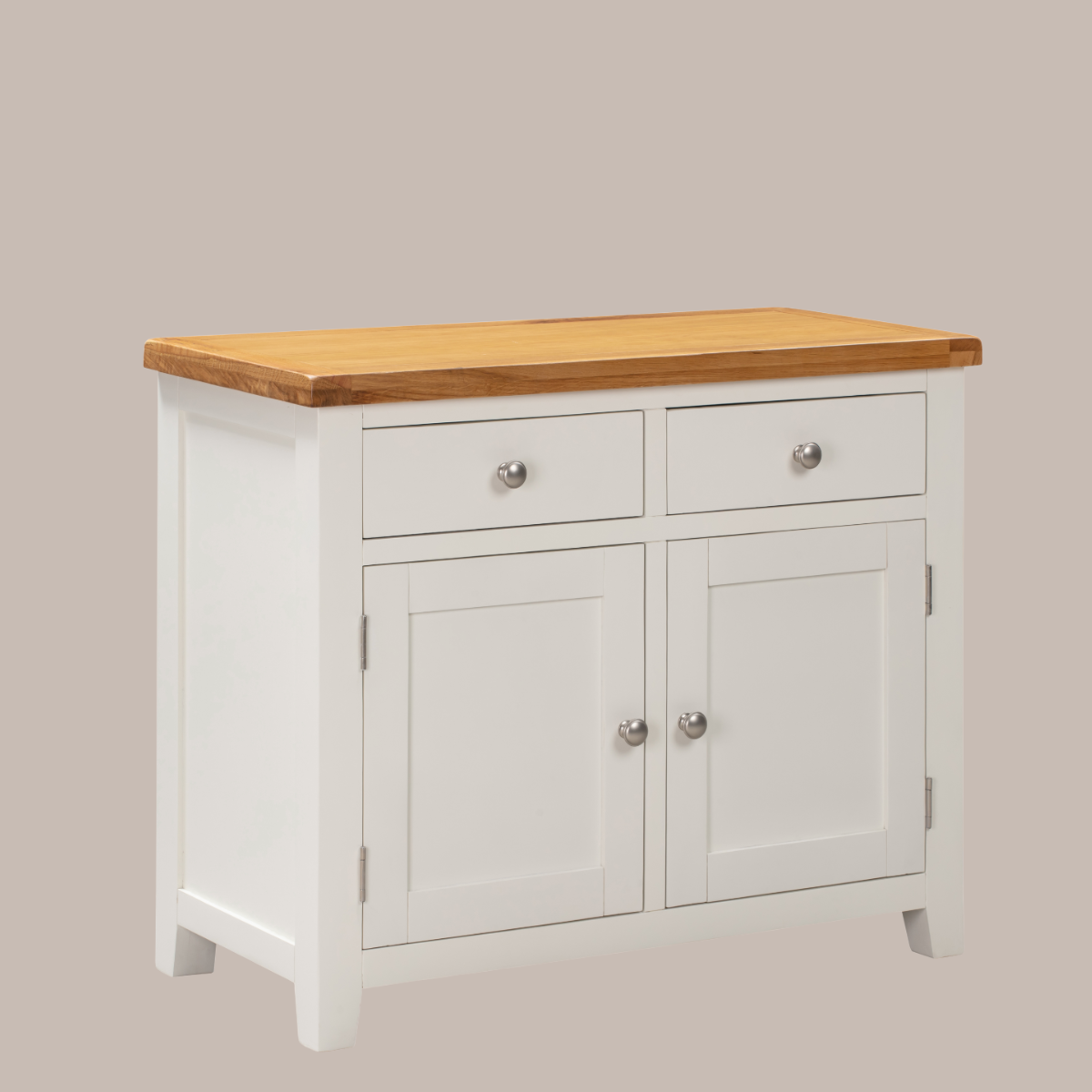 White & Oak 2 Drawer 2 Door Sideboard - Sofa Easy