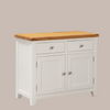 White & Oak 2 Drawer 2 Door Sideboard - Sofa Easy