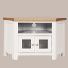 White & Oak Glazed Corner TV Unit - Sofa Easy