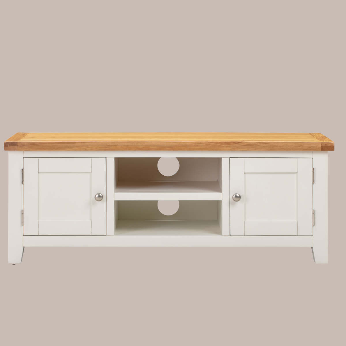 White & Oak Large TV Unit - Sofa Easy