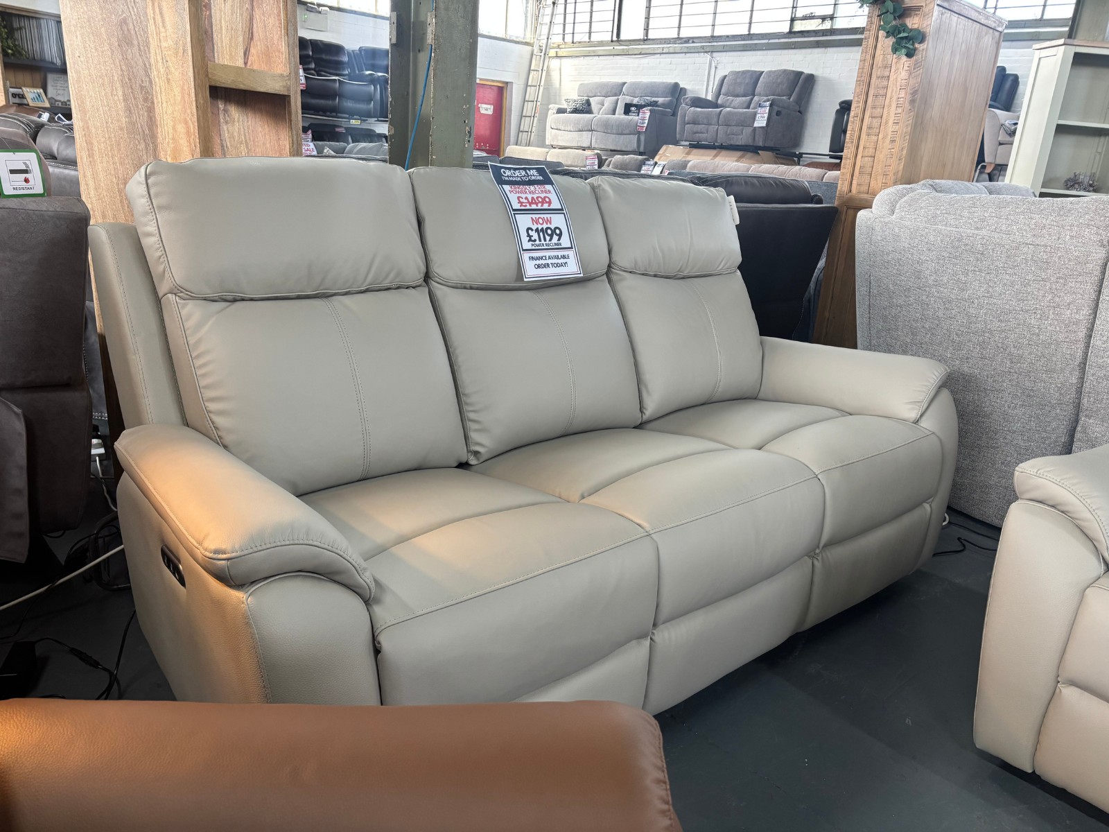 NEW - Kingsly Leather Sofa Collection - Power Reclining - Sofa Easy