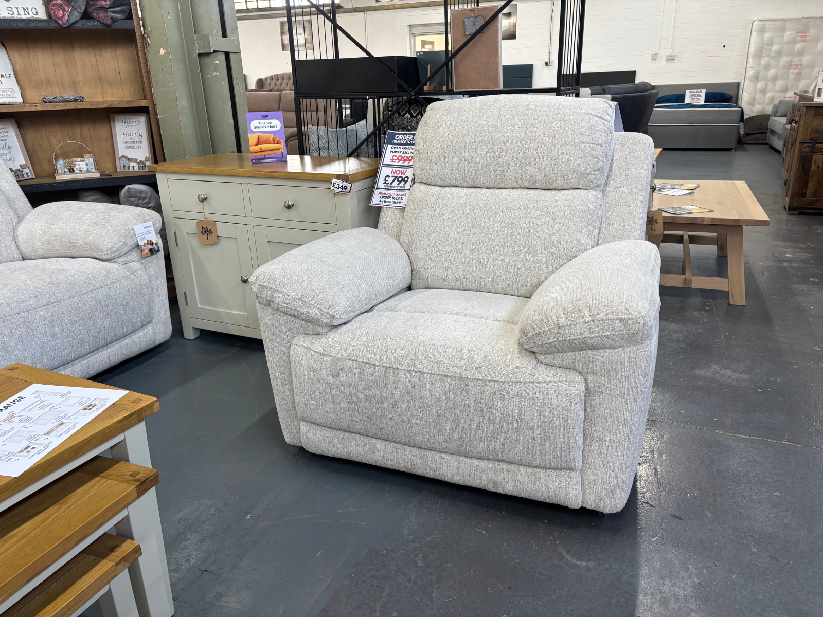 Owen Cream Power Reclining 3 Seater + Armchair - Sofa Easy