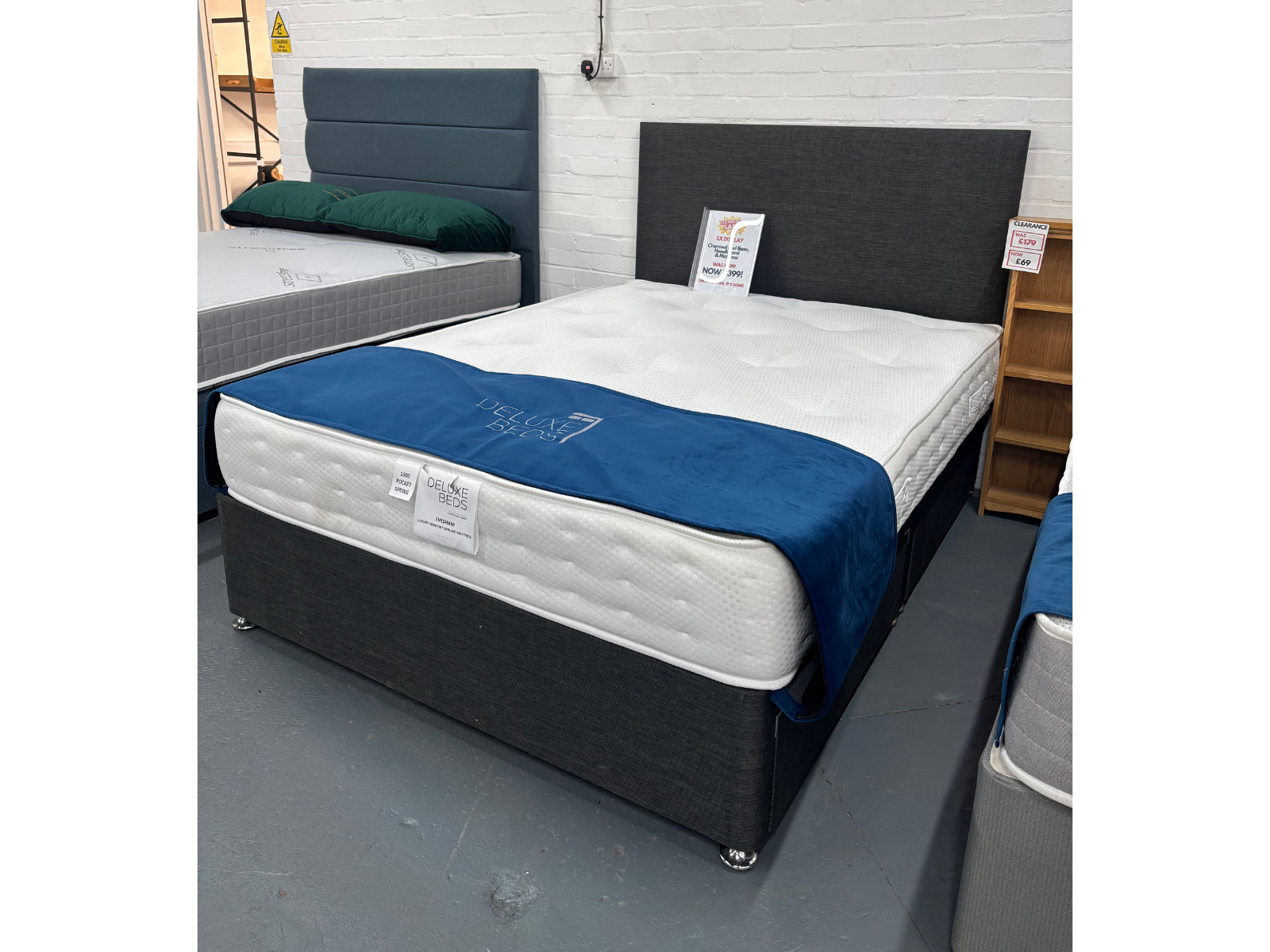 4ft6 Standard Double Divan Set in Charcoal - Sofa Easy