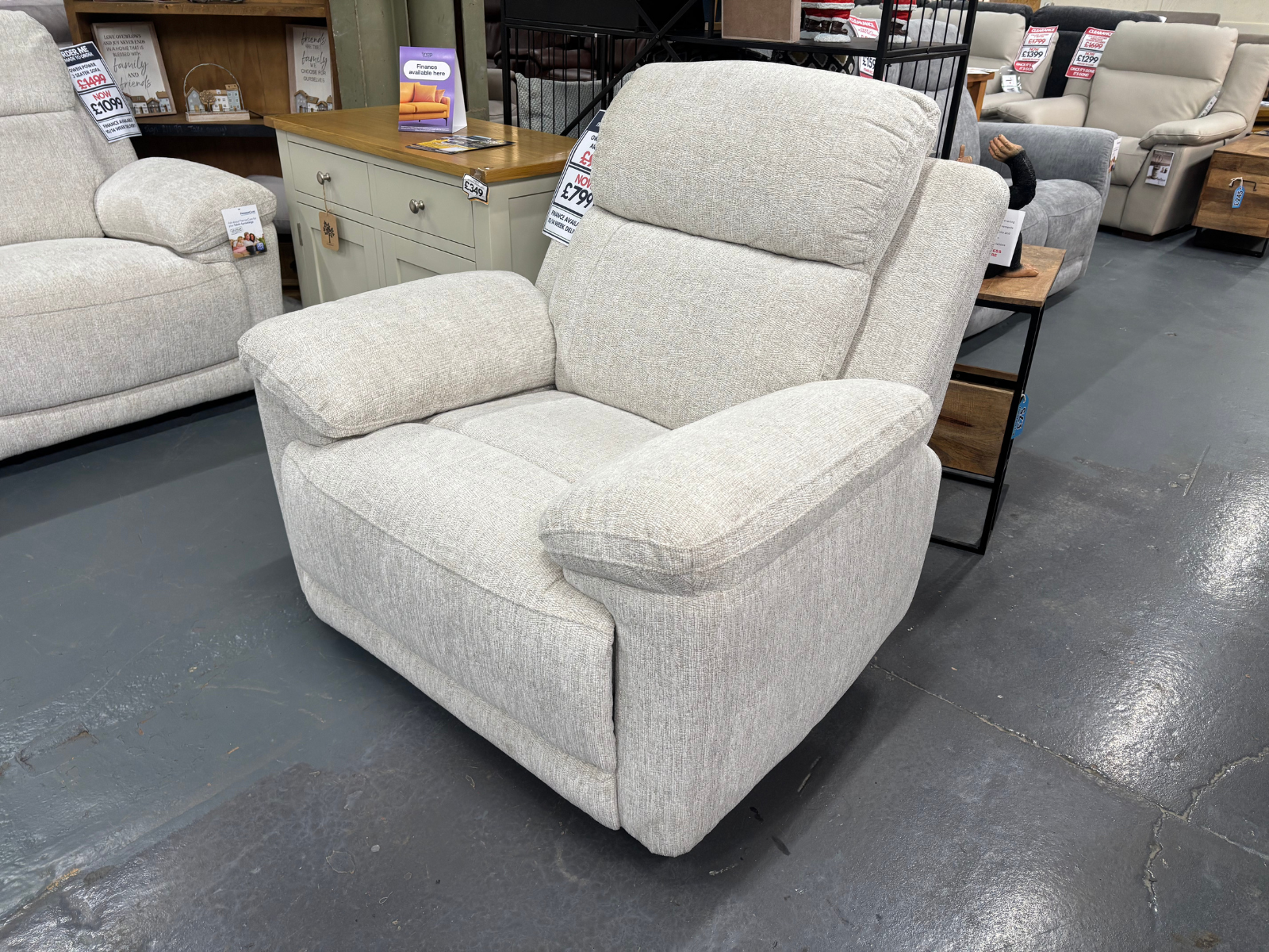 Owen Cream Power Reclining 3 Seater + Armchair - Sofa Easy