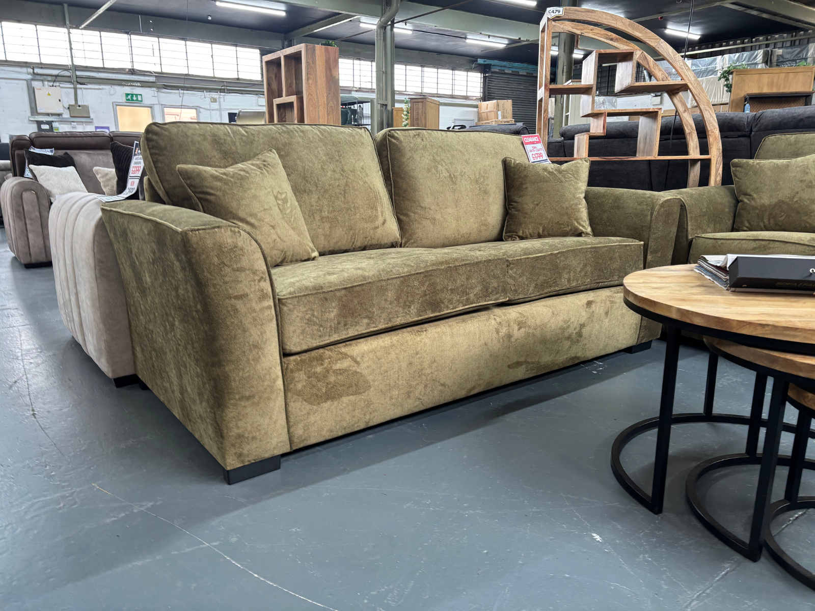 ROMA 3 seater & 2 seater sofa set in Olive green fabric. - Sofa Easy