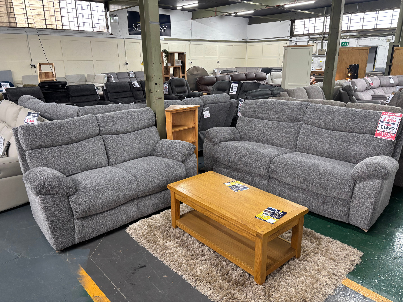 'CLOUD' 3 seater and 2 seater sofa set in grey fabric - Sofa Easy