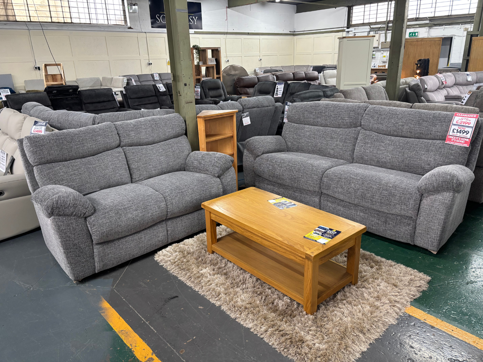 'CLOUD' 3 seater and 2 seater sofa set in grey fabric - Sofa Easy