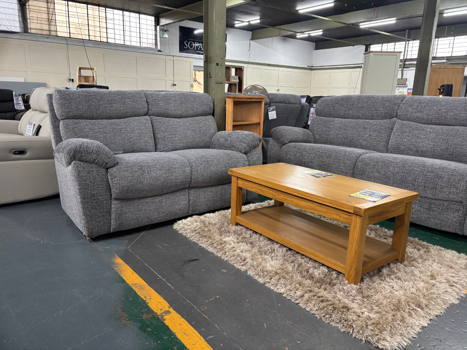 'CLOUD' 3 seater and 2 seater sofa set in grey fabric - Sofa Easy