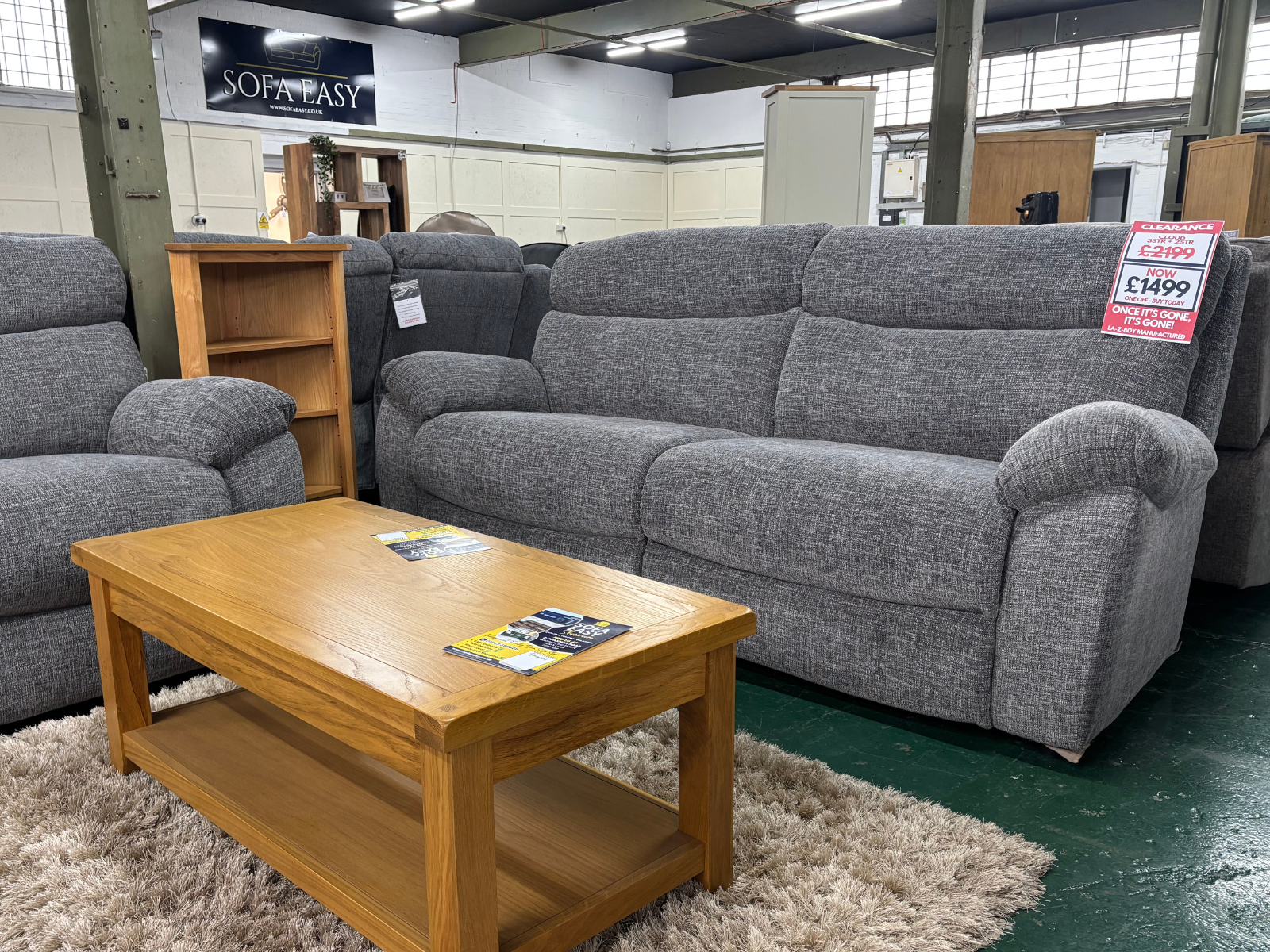 'CLOUD' 3 seater and 2 seater sofa set in grey fabric - Sofa Easy
