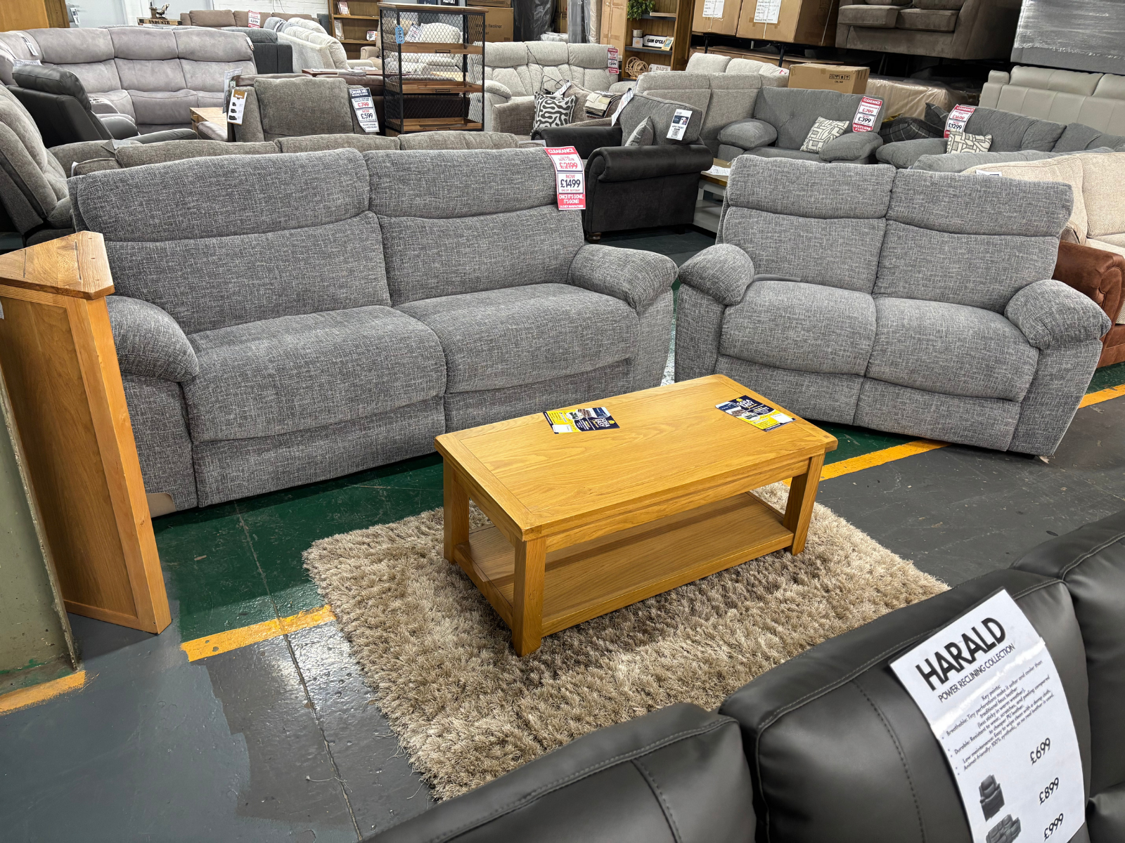 'CLOUD' 3 seater and 2 seater sofa set in grey fabric - Sofa Easy