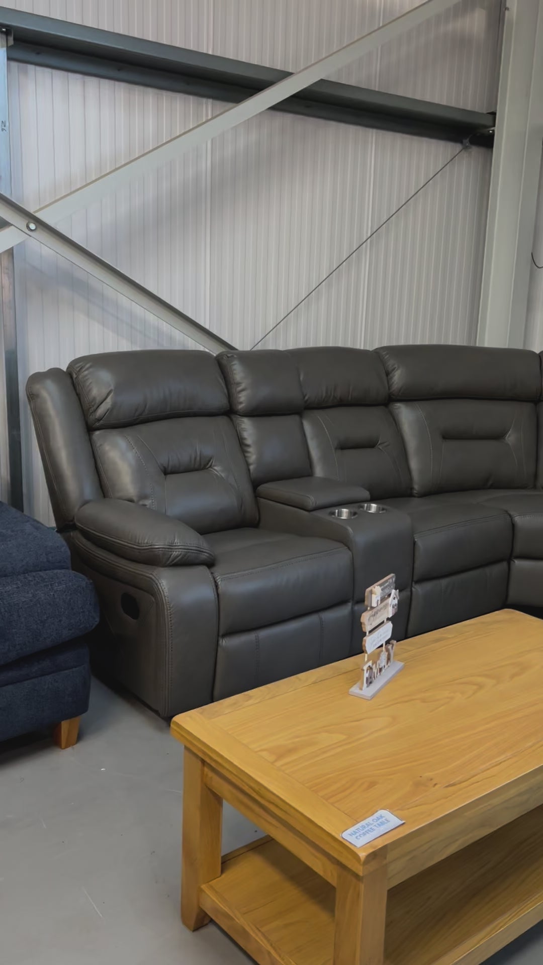 NEW - POPPY LEATHER AIRE MANUAL RECLINING SOFA