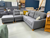 NEW - Ashley Left Hand Facing Corner Sofa with Stool in Brooklyn Charcoal Fabric