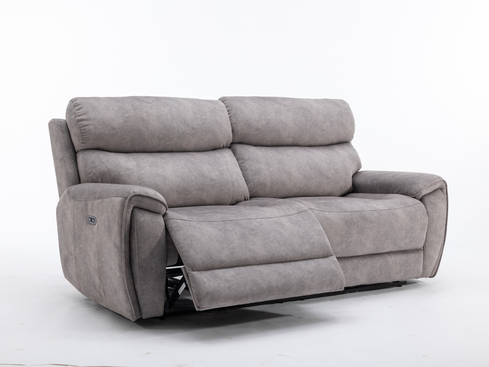 Neptune Electric Reclining Collection in Silver Fabric - Sofa Easy