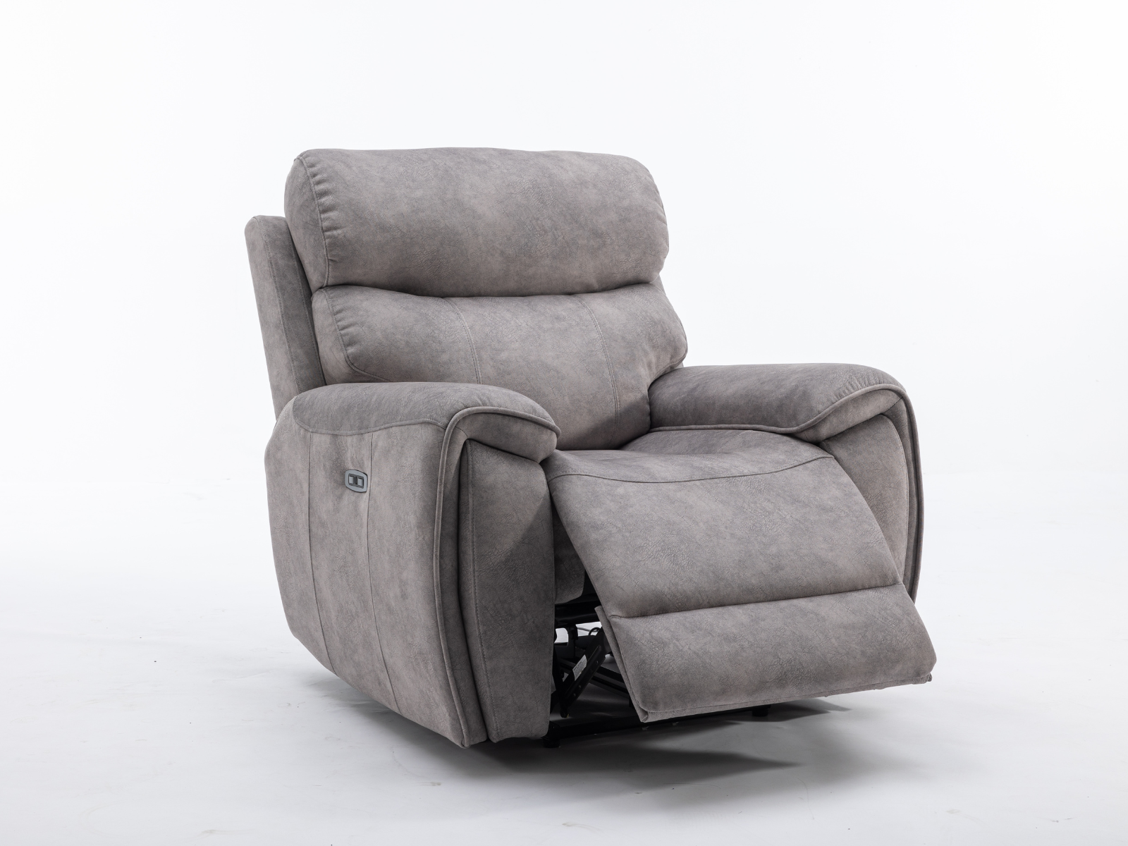 Neptune Electric Reclining Collection in Silver Fabric - Sofa Easy