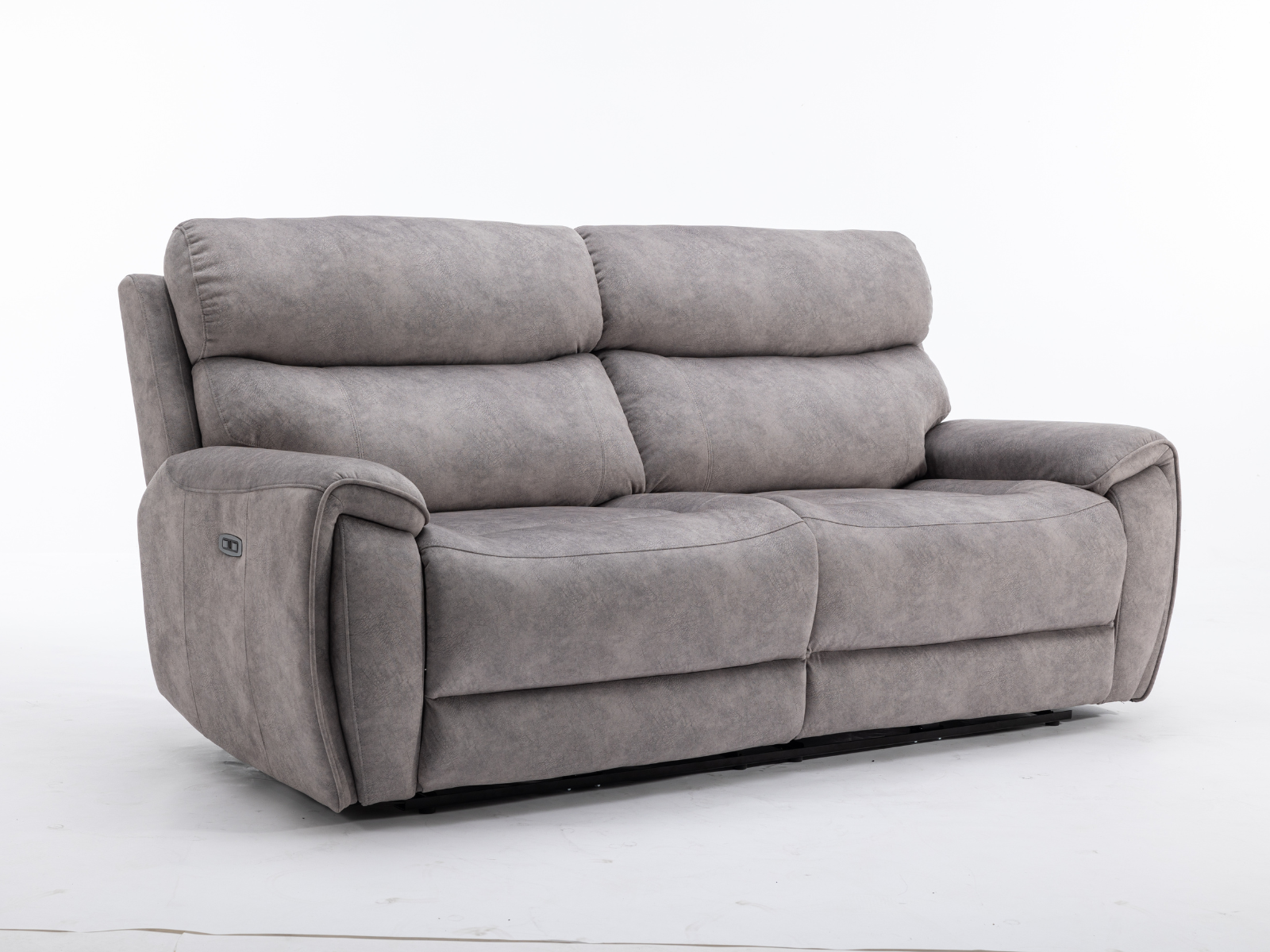Neptune Electric Reclining Collection in Silver Fabric - Sofa Easy