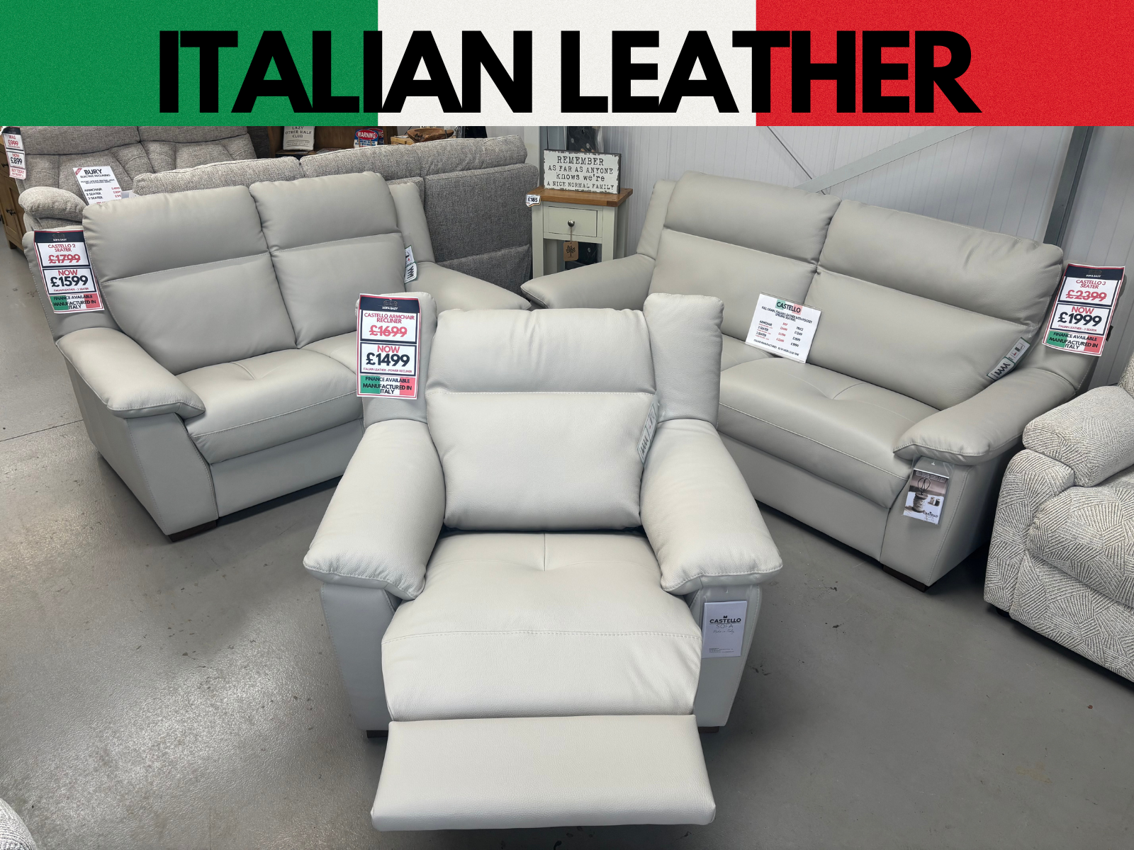 NEW - CASTELLO FULL LEATHER ITALIAN COLLECTION - Sofa Easy