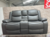 NEW - Harald Electric Reclining Sofas - Grey Leather Aire - Sofa Easy