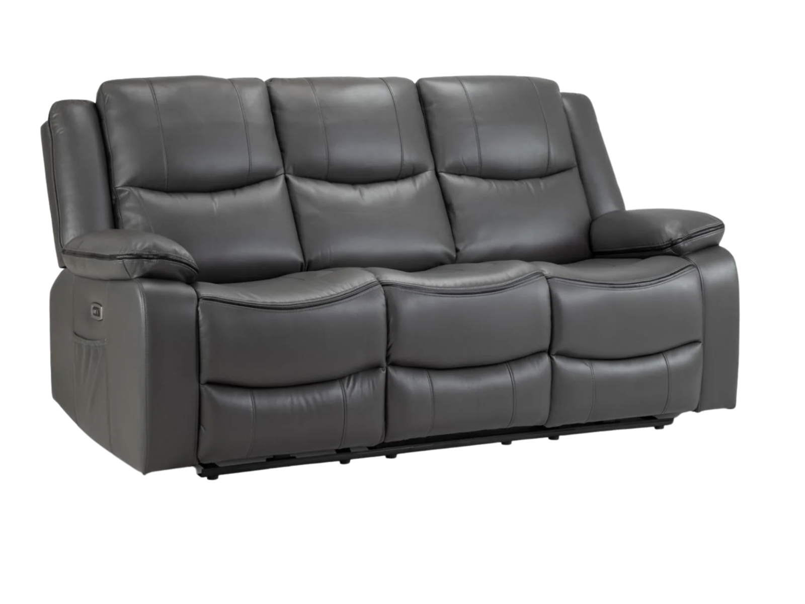 NEW - Harald Electric Reclining Sofas - Grey Leather Aire - Sofas in king's Lynn