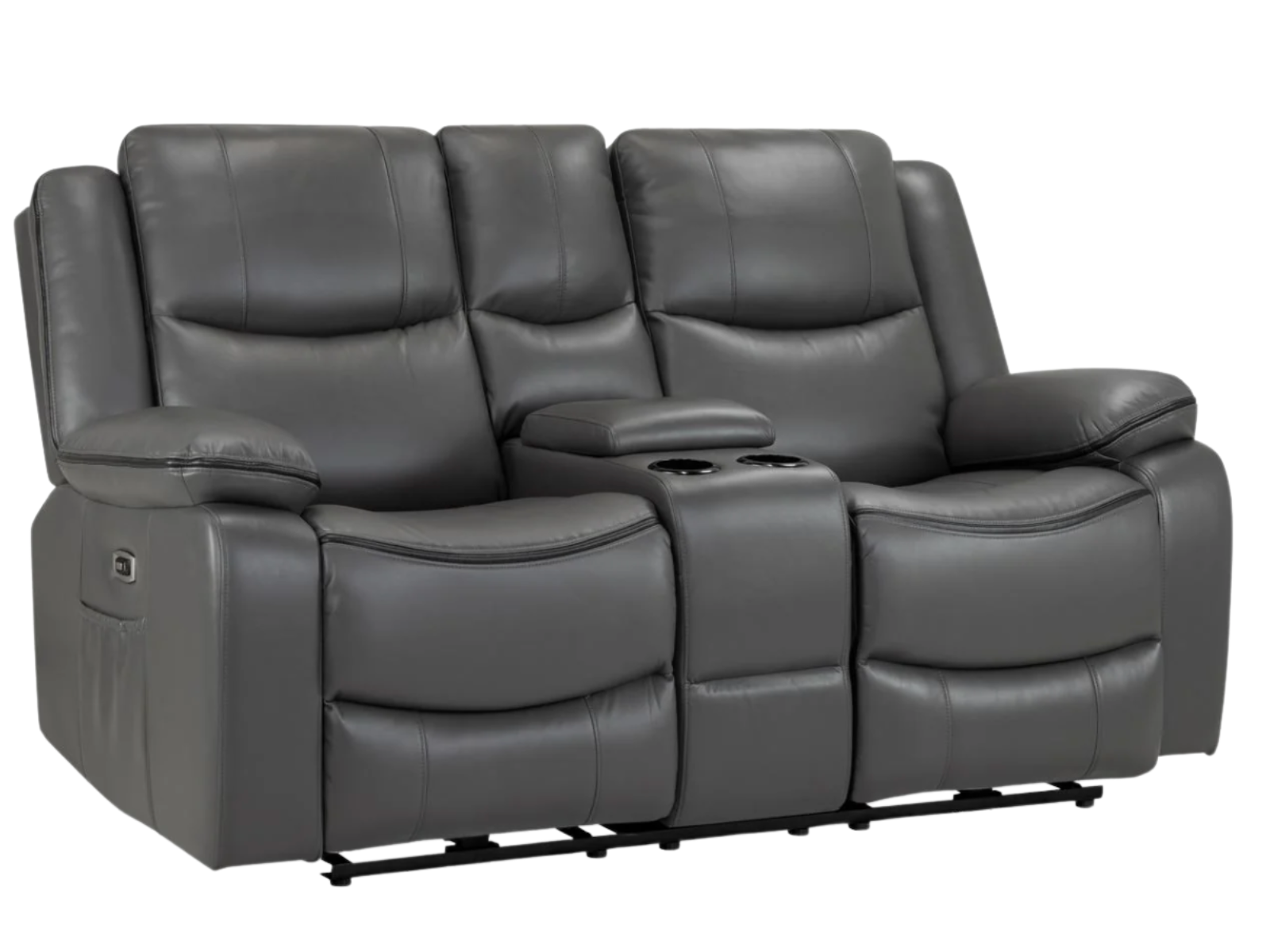 NEW - Harald Electric Reclining Sofas - Grey Leather Aire - Sofas in king's Lynn