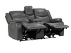 NEW - Harald Electric Reclining Sofas - Grey Leather Aire - Sofa Easy